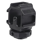 Triple Cold Shoe Mount Adapter Bracket for Canon  Nikon  Pentax  DSLR Camera  Microphone Cage LED Video Fill Light