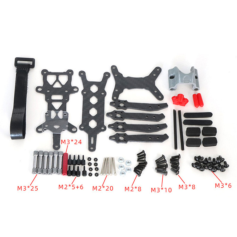 DIY ROMA 123mm 2inch Carbon Fiber Frame Kit 2.5mm Arm Support 1104/1106 Motor for RC FPV Racing Micro Long Range Drone