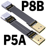 Displayport V1.4 Flat Ribbon Extension Cable Up/Down Angle Metal Shield FPC DP To DP1.4 HDR/DSC Extender For GPU Video Cards