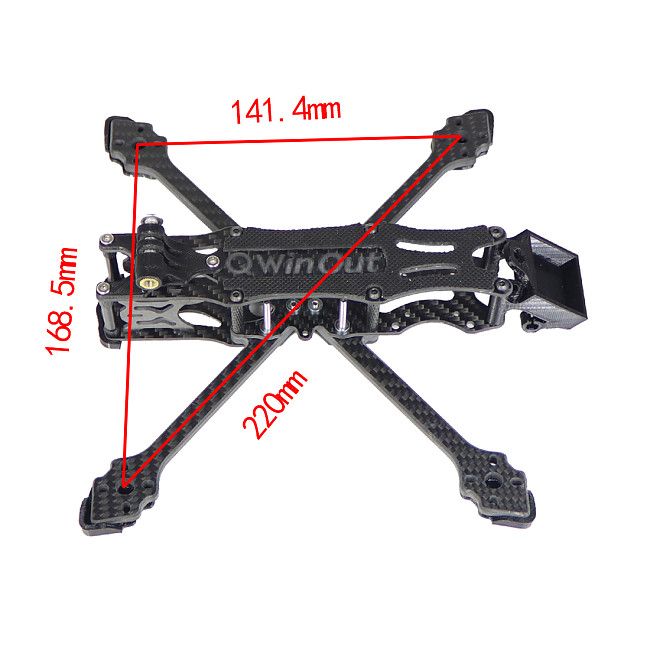 XY-5 5inch 220mm Carbon Fiber Quadcopter Frame Kit w/ 3D Printed Parts X Type 5mm Arm for HD FPV Freestyle DIY RC Racing Drone