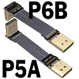 Displayport V1.4 Flat Ribbon Extension Cable Up/Down Angle Metal Shield FPC DP To DP1.4 HDR/DSC Extender For GPU Video Cards