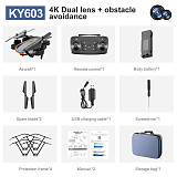JMT KY603 Mini Drone 4K HD Camera Three-way Infrared Obstacle Avoidance Altitude Hold Mode Foldable RC Quadcopter Boy Gifts
