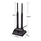 2.4GHz 5GHz Dual Band RP-SMA Male Connector WiFi Antenna High Gain 6DBi with Magnetic Base for Wireless Network Router Hotspot