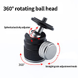 BGNING Ballhead CNC Metal Monopod Tripod Ball Head 360 Panoramic with 1/4 Screw Cold Shoe Base Adapter Mount for DSLR Camera Flash
