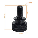 2x M5 Knurled Thumb Screw Stainless Steel High Step Slotted Head Hand Tighten M5 Bolt Thumbscrew Adapter Mount for GoPro Cameras