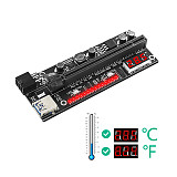 PCIE Riser 1x to 16x Graphic Extension Card with Temperature Sensor and 3528 Colorful Flash LED PCI-E Riser Adapter Card for GPU