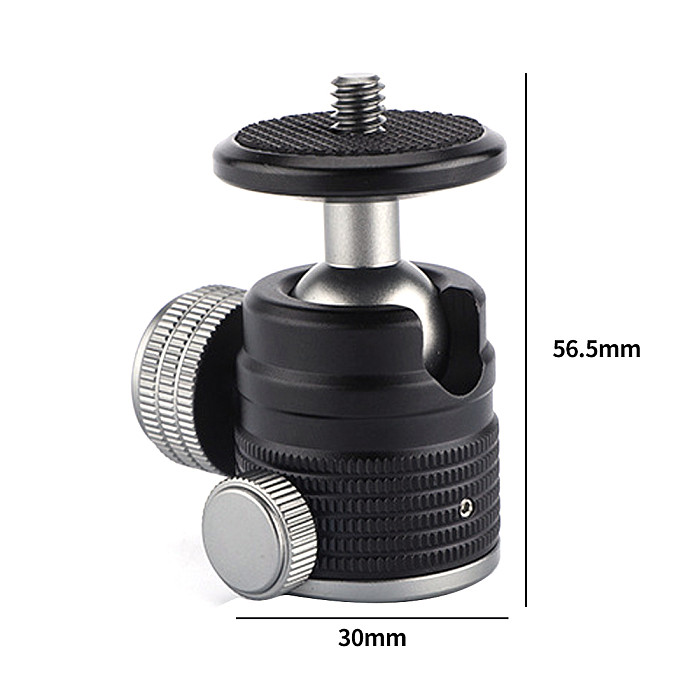BGNING Ballhead CNC Metal Monopod Tripod Ball Head 360 Panoramic with 1/4 Screw Cold Shoe Base Adapter Mount for DSLR Camera Flash