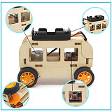 FEICHAO DIY Wooden Technology Voice Control Bus Building Block Elementary School Student Science Experiment
