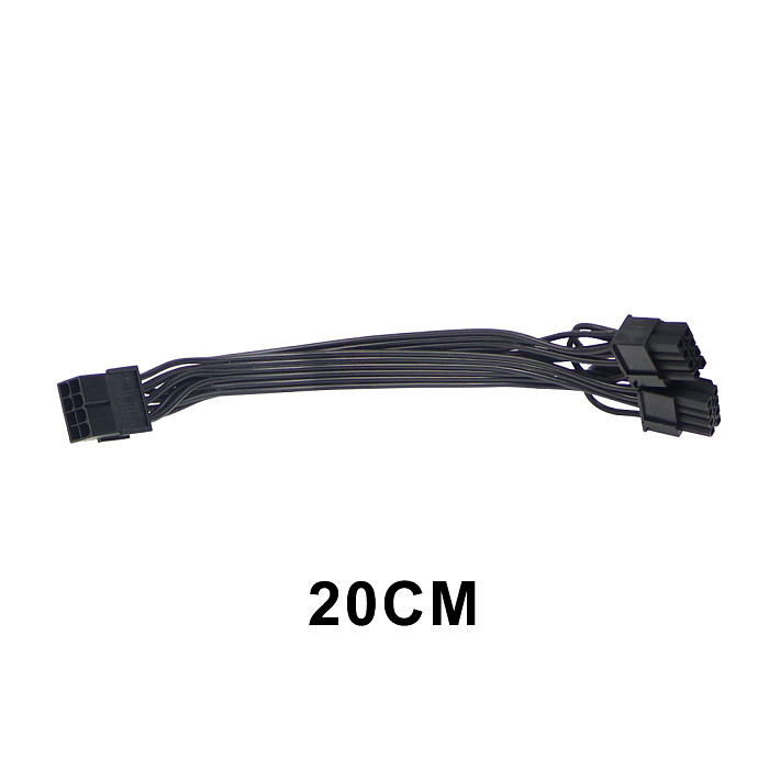 XT-XINTE 1 to 2 PCI-E PCIE 8p Female to Dual 8pin 6+2p Male Extension Cable GPU Graphics Video Card Power Cord 18AWG Wire