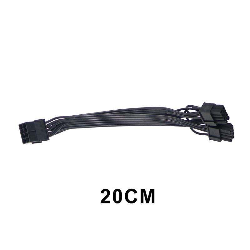 XT-XINTE 1 to 2 PCI-E PCIE 8p Female to Dual 8pin 6+2p Male Extension Cable GPU Graphics Video Card Power Cord 18AWG Wire
