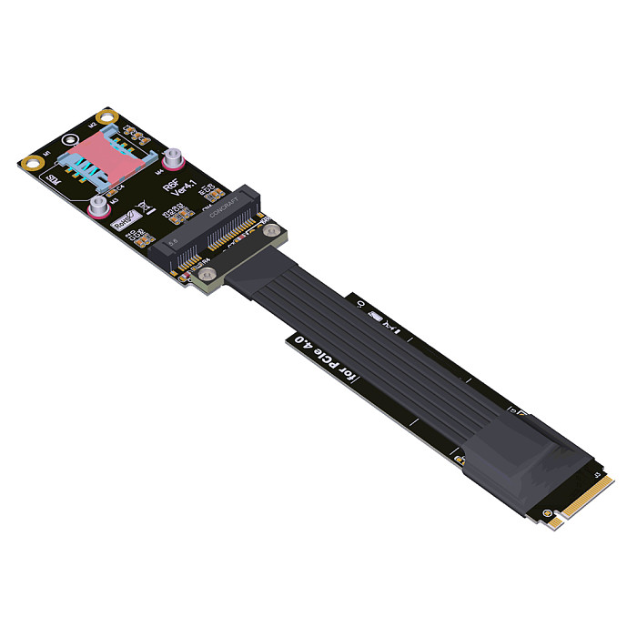 M.2 M-key To M.2 WiFi key E SSD Riser Card Adapter M2 key M To Mini-pcie mPCIe PCIe 4.0x1 Wireless Network Card Extension Cable