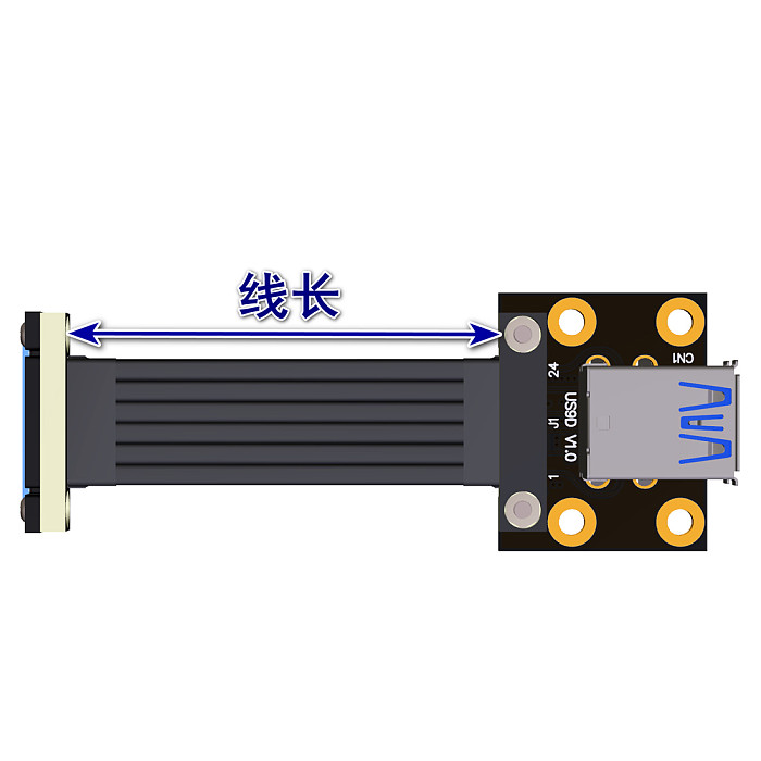 USB3.0 Dual USB-A Female to Built-in 19/20P Motherboard Extension Cable USB 3.0 Type-A 5G/bps Adapter Cable with Screw Holes