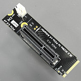M2 key-M To PCI-e 4.0 X4 X1 Slot Riser Card for M.2 NVMe M Key 2260 2280 SSD Adapter Board Converter Card with SATA Power Cord