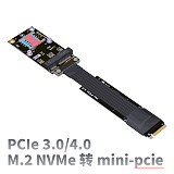 M.2 M-key To M.2 WiFi key E SSD Riser Card Adapter M2 key M To Mini-pcie mPCIe PCIe 4.0x1 Wireless Network Card Extension Cable