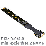 Mini-Pcie Wireless Network Card To M.2 for NVME SSD Extension Cable PCIe 4.0 mPCIe M.2 M-Key Motherboard Riser Ribbon Extender