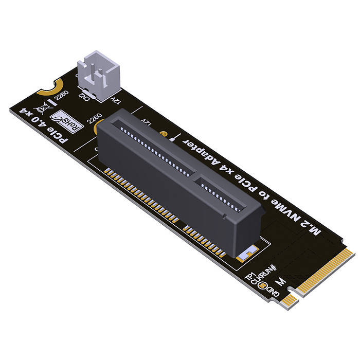 M2 key-M To PCI-e 4.0 X4 X1 Slot Riser Card for M.2 NVMe M Key 2260 2280 SSD Adapter Board Converter Card with SATA Power Cord