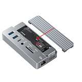 Acasis 10-in-1 Docking Station, USB Type C 3.1 to HDMI HUB, RJ45 Lan Compatible with SATA M.2 NVME Enclosure for Mac Pro 4K Splitter