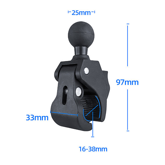 QWINOUT Motorcycle Bicycle Handlebar Rail Mount Clamp Pipe Clamp Ball clampfor Gopro Action Camera Clamp Mount Clip Tough-Claw Mount