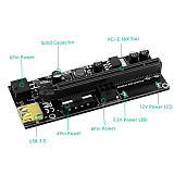 New Version Horizontal Installation 009S Plus PCI-E 1x to 16x Extender Adapter with blue flash LED for BTC Miner