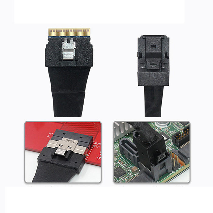 Slim sas 8654 8I-HD sas 8643X2 32AWG Silver Plated Copper Connector SSD Power Cable