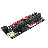 PCIE Riser 1x to 16x Graphic Extension Card with 3.3V digital meter display and 3528 colorful flash LED for Bitcoin GPU Mining Powered Riser Adapter Card 