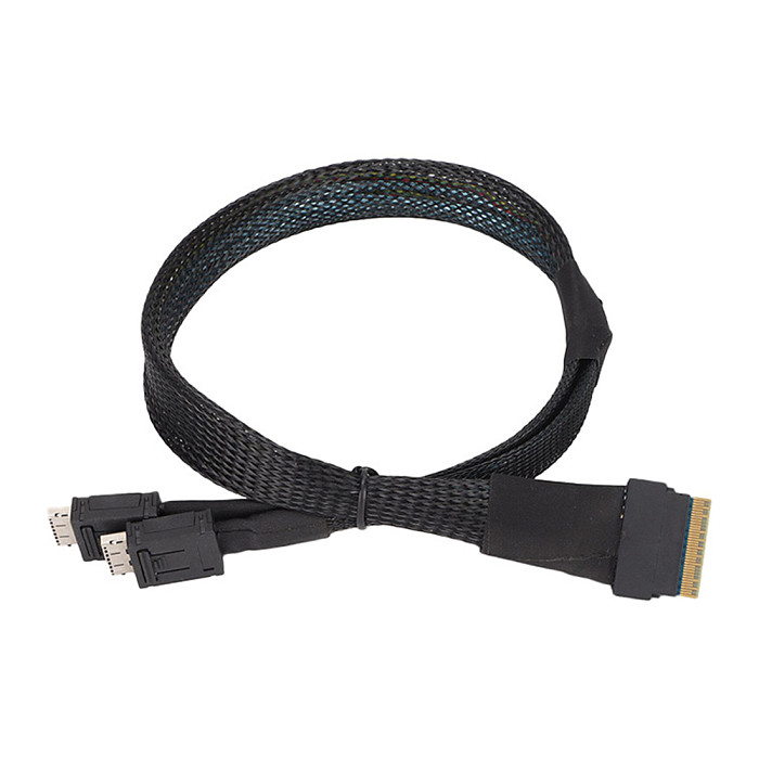 Slim sas SFF-8654 8i to Oculink SFF-8611 4i*2 Server High Speed Cable (0.5m)