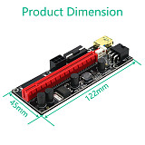 New Version Horizontal Installation 009S Plus PCI-E 1x to 16x Extender Adapter with blue flash LED for BTC Miner