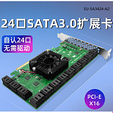 20/24 Ports SATA to PCI Express Adapter SATA 3 III 3.0 to PCIe x4 x16 Adapter SATA3 PCI-e Expansion Riser Card For Windows PC