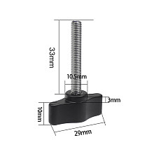 Aluminum M5 Threaded Knob Screw Adapter 8mm-33mm Screw Length Rail Rod Slider Clamp Locking Screw T-handle Wrench Clamp Screws