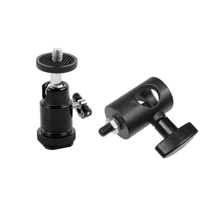 1/4 Screw Mini Ball Head Tripod Mount Light Flash Stand Holder BallHead with Crab Claws Clamp For SLR Camera Monitor Accessories