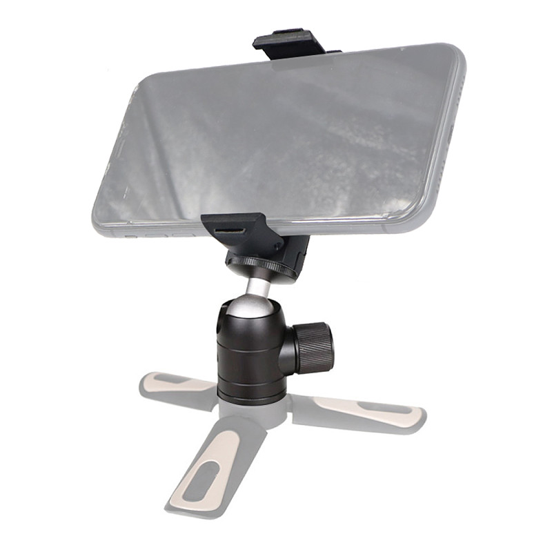 FEICHAO Universal Adjustable Tripod Mount Cell Phone Clip 1/4 Vertical Bracket Clip Clamp Holder 360°Rotation Cold Shoe Adapter