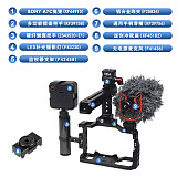 For Sony Alpha A7C Camera Cage Rig with Side Top Handle Grip Vlog Kit ARRI Cold Shoe Arca-style Mount DIY Extension Stabilizer