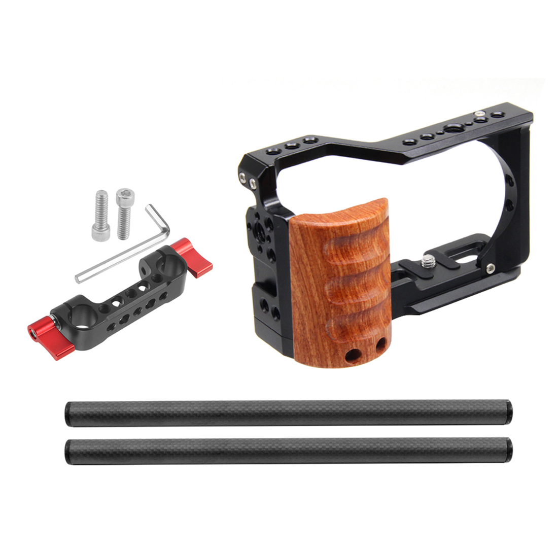 US$ 48.61 - ZVE10 - Camera Cage with Wooden Handle, with Focusing