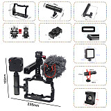 For Sony Alpha A7C Camera Cage Rig with Side Top Handle Grip Vlog Kit ARRI Cold Shoe Arca-style Mount DIY Extension Stabilizer