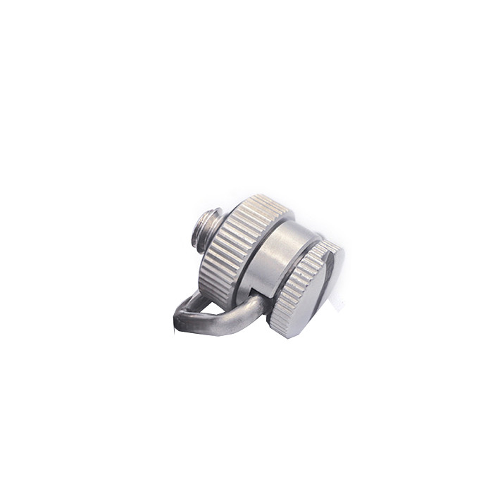 Universal Stainless Steel 1/4-20 Shoulder Strap Screw Knurled Nut Quick Release Adapter 360degree Rotating Ring for DSLR Cameras