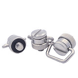 Universal Stainless Steel 1/4-20 Shoulder Strap Screw Knurled Nut Quick Release Adapter 360degree Rotating Ring for DSLR Cameras