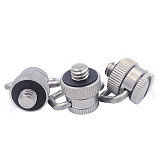 Universal Stainless Steel 1/4-20 Shoulder Strap Screw Knurled Nut Quick Release Adapter 360degree Rotating Ring for DSLR Cameras