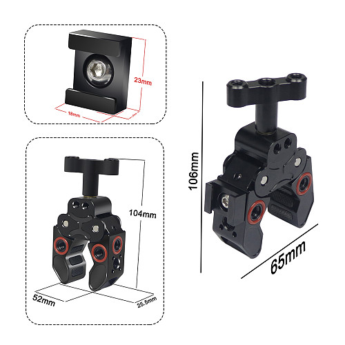 For GoPro13 Super Clamp Crab Pliers Clip 1/4 3/8 ARRI Cold Shoe Magic Arm Light SLR Camera Tripod Umbrella Cross Bars Monitor Bracket Holder