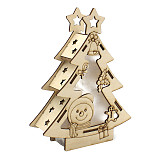 Christmas Wooden LED Christmas Tree For Home Decorations Holiday Gift Experiment Toys For STEM Education DIY Toys