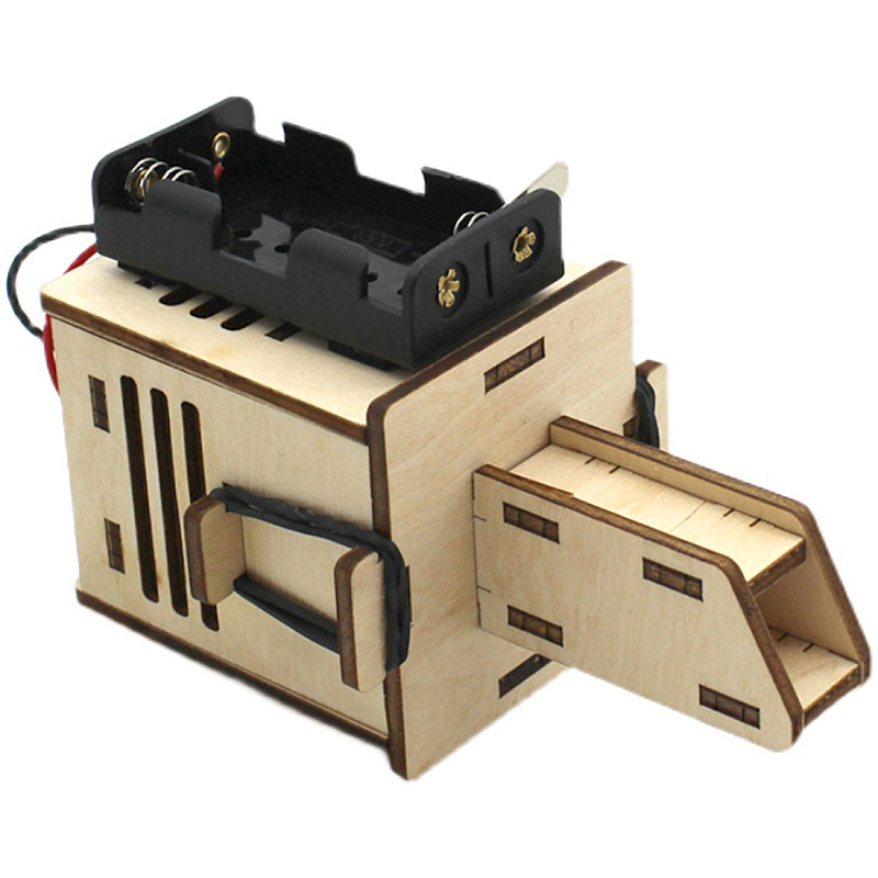 DIY Wooden Vacuum Cleaner Rectangular Shape Ecational Science Steam Toys Assembly Building Sets Toys for Children Physics