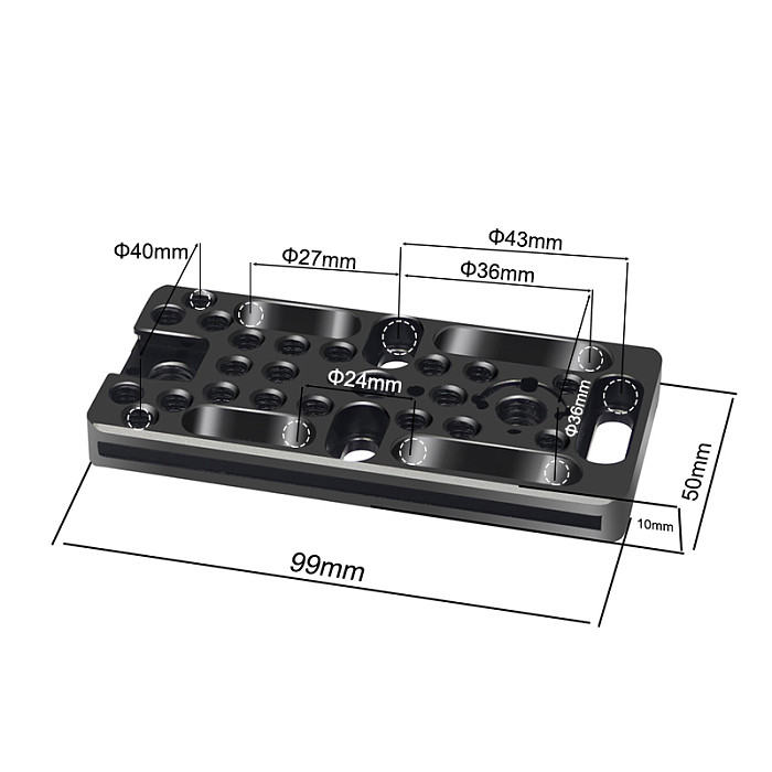 Multi-Purpose Switching Plate Cheese Board Easy Plate 1/4 3/8 ARRI Cold Shoe for Railblock Dovetail Rods DSLR Camera Cage Rig