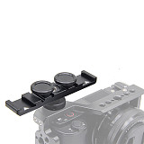 Dual Cold Shoe Extension Bar Hot Shoe Mount Bracket Plate Adapter with Cable Clip for DSLR Camera Cage Rig Microphone Led Light