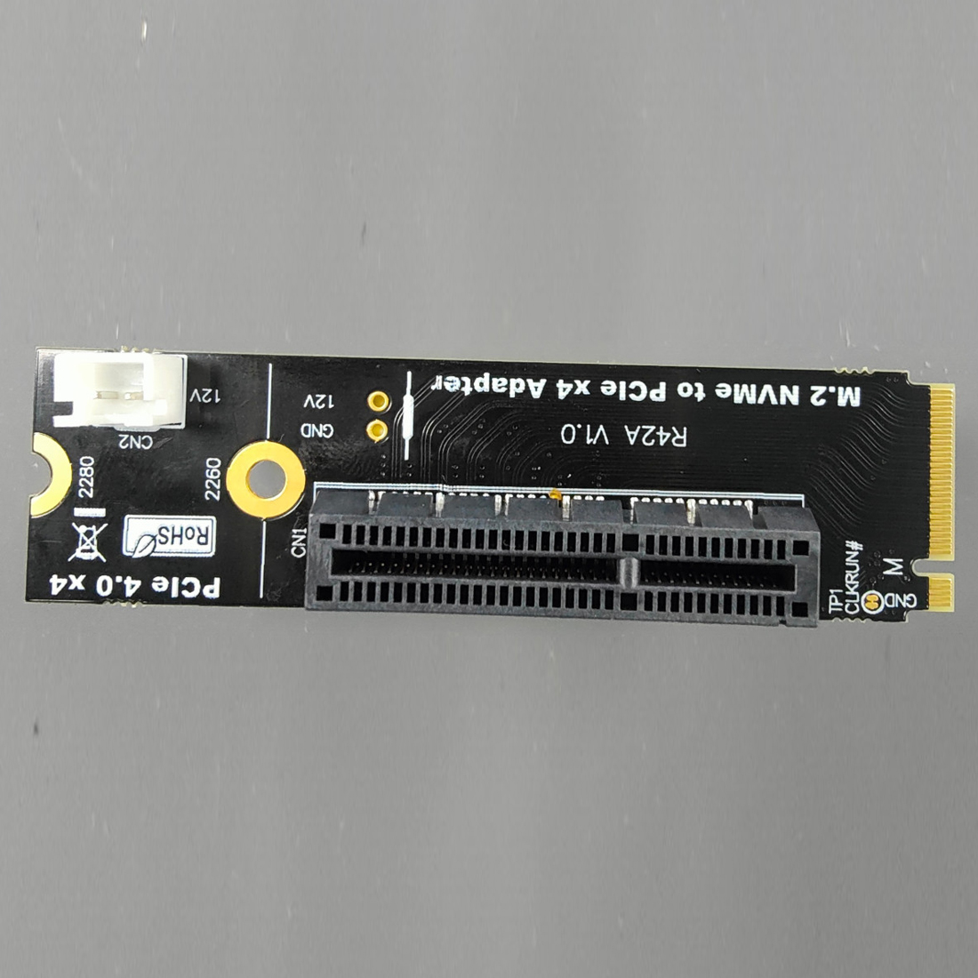 JMT NVMe M2 Key-M to PCI-e 4.0 4X 1X Slot Riser Card with 4 Pin