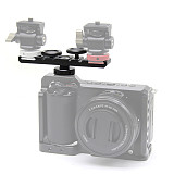 Dual Cold Shoe Extension Bar Hot Shoe Mount Bracket Plate Adapter with Cable Clip for DSLR Camera Cage Rig Microphone Led Light