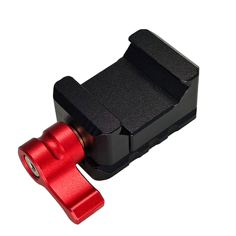 Quick Release Clamp NATO Standard Clamp w/ 1/4  3/8  Mounting Holes for Cold Shoe Monitor Support Ball Head Extension Magic Arm