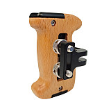Universal Camera Cage Side Wooden Handle with Cold Shoe Mount For DSLR Cameras Cage Rig Hand Grip Microphone Fill Light Bracket
