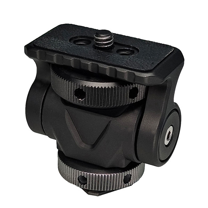 Aluminum Alloy Monitor Holder Cold Shoe Mount for Camera Field Monitors Microphone Hot Shoe 180 Degree Adjustable Mount Bracket