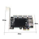 XT-XINTE PCI Express Adapter Card PCI e to USB 3.0 Converter Controller PCIe 1x to 6 ports USB3.0 Adapter PCI-e Expansion Card
