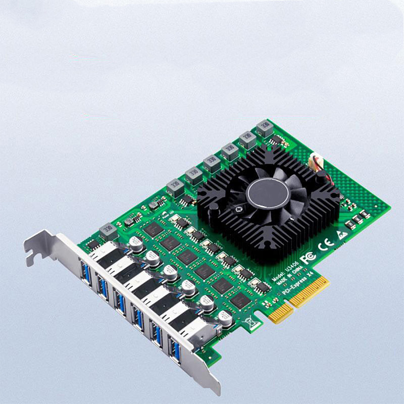 12Port / 6port USB 3.0 PCI-E x4 Expansion Card Motherboard PCIE to 19Pin Connector PCIe Riser Adapter Card for Video Capture