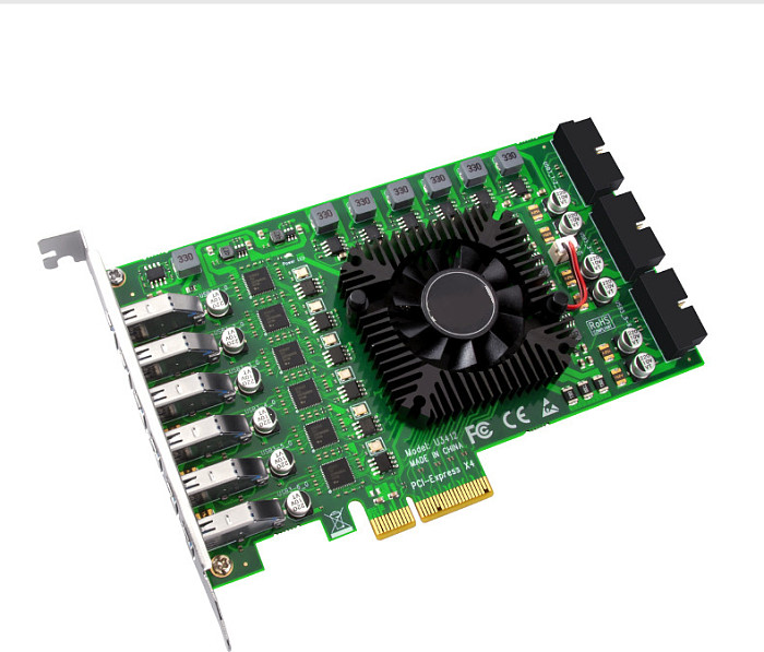12Port / 6port USB 3.0 PCI-E x4 Expansion Card Motherboard PCIE to 19Pin Connector PCIe Riser Adapter Card for Video Capture